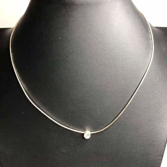 2015 Dyadema 925 sterling silver CZ Pendant Necklace 18" 4.8 grams - Picture 1 of 3